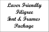 Laser Jump Start's Laser Friendly Filigree Font & Frames