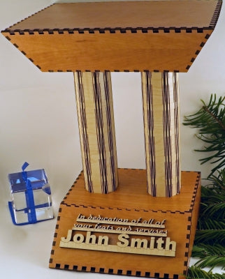 Trophy made with Laser Jump Start's Trio Template Package